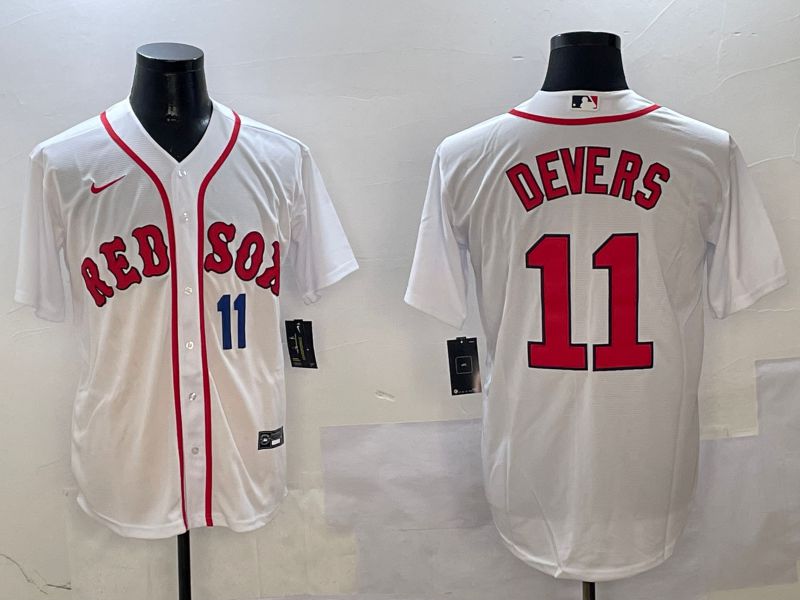 Men Boston Red Sox 11 Devers White Game 2025 Nike MLB Jersey style 4